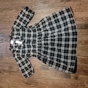 Francesca's Black Plaid button down dress Size - XS